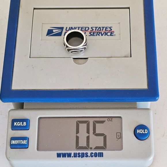 Sterling Silver 925 Oxidized Ring Women's Size 6.5 Chunky Wide Band Dome Swirl - Picture 10 of 12